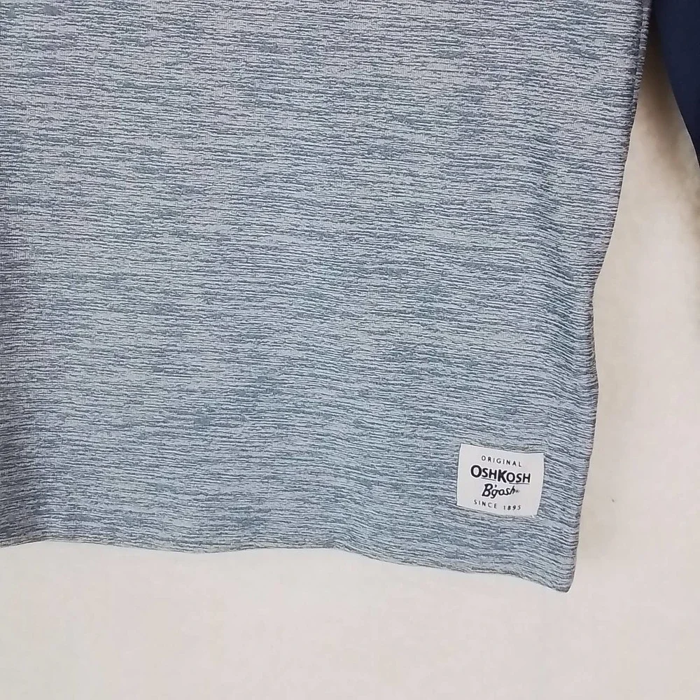 Oshkosh Boys Rash Guard Tee 4 Blue Gray Active Wear Top Outdoor‎ Long Sleeve